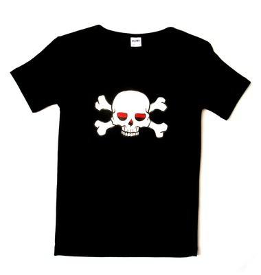 Rock N Roll Suicide Skull And Crossbones Black Lady Fit Tshirt SMALL
