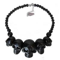 Kreepsville 666 Skull Collection Black Necklace