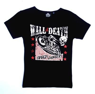 Wall Of Death Black Lady Fit Tshirt Large