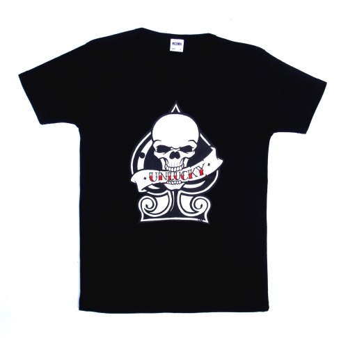 Rock N Roll Suicide Unlucky Ace Black Lady Fit Tshirt Small