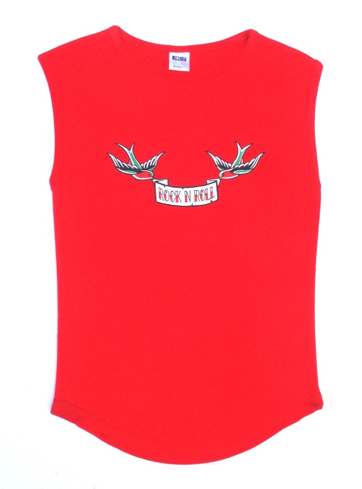 Rock N Roll Suicide Rock N Roll Swallows Red Sleeveless Top