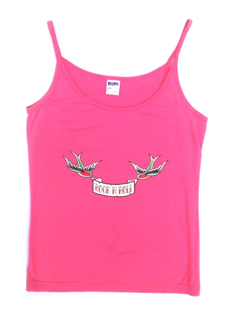 Rock N Roll Suicide Rock N Roll Swallows Pink Strappy Top