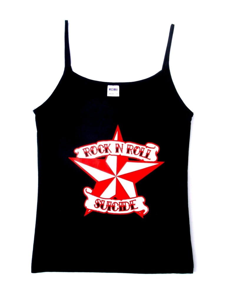 Rock N Roll Suicide Nautical Star Black Strappy Top Small