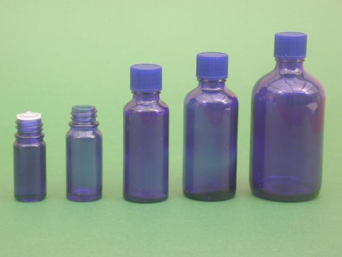 Blue Glass Bottle, Insert & Blue Closure 100ml