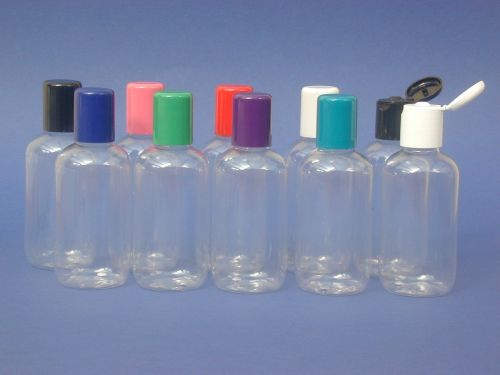 Clear Boston Round Plastic Bottle & Blue Radius Closure 100ml