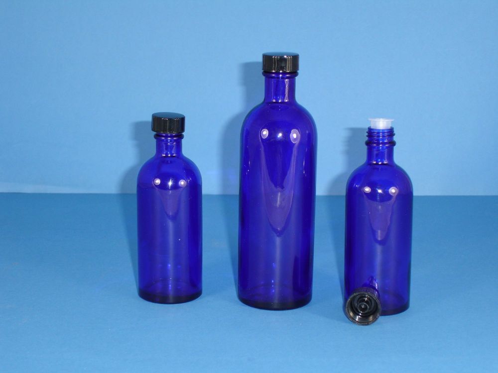Blue Fleur D’Oranger Glass Bottle & Black Closure 100ml