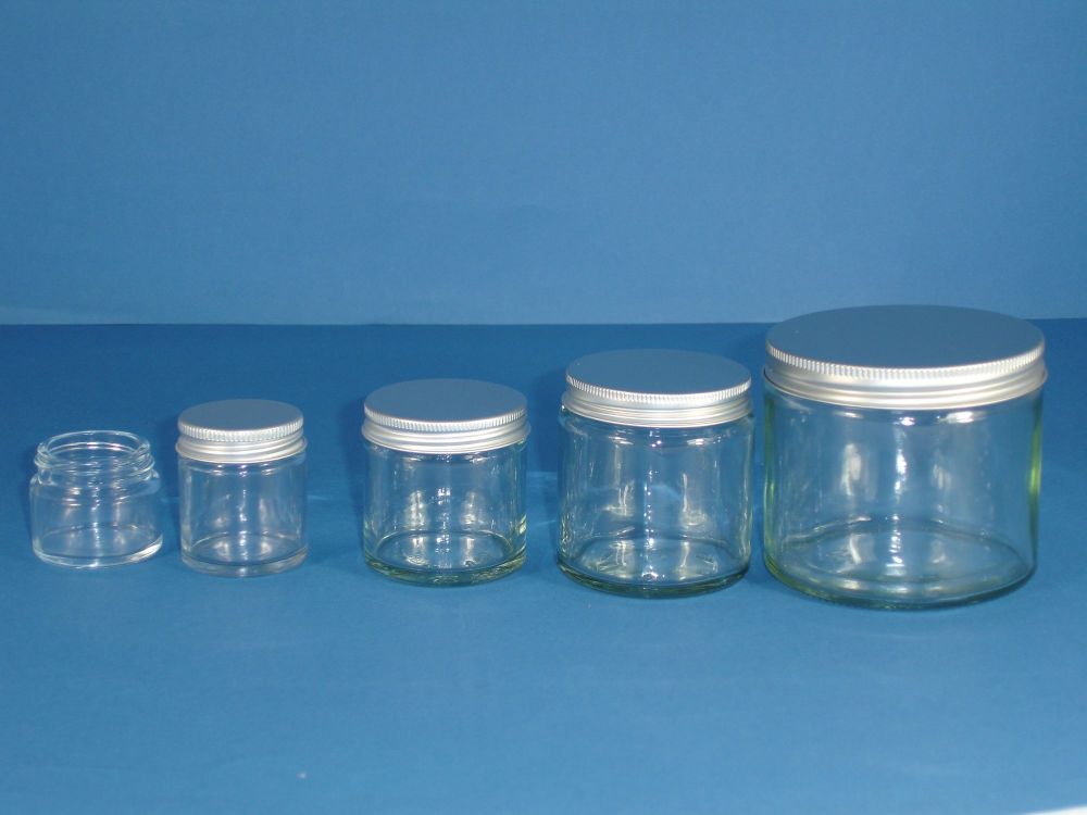 Clear Glass Jar & Metalise Closure 15ml