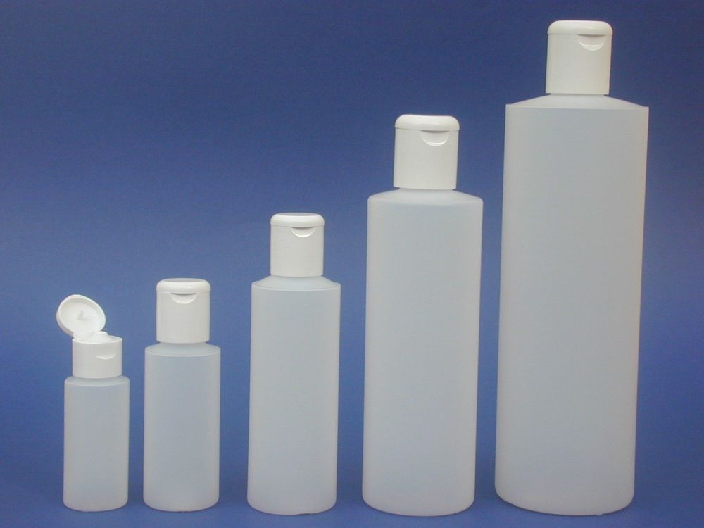 Natural Cylindrical Plastic Bottle & White Flip Top Closure 30ml
