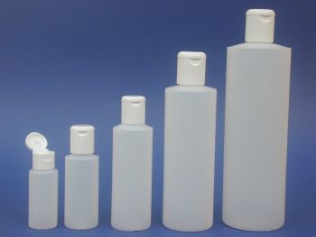 Natural Cylindrical Plastic Bottle & White Flip Top Closure 500ml (2701)