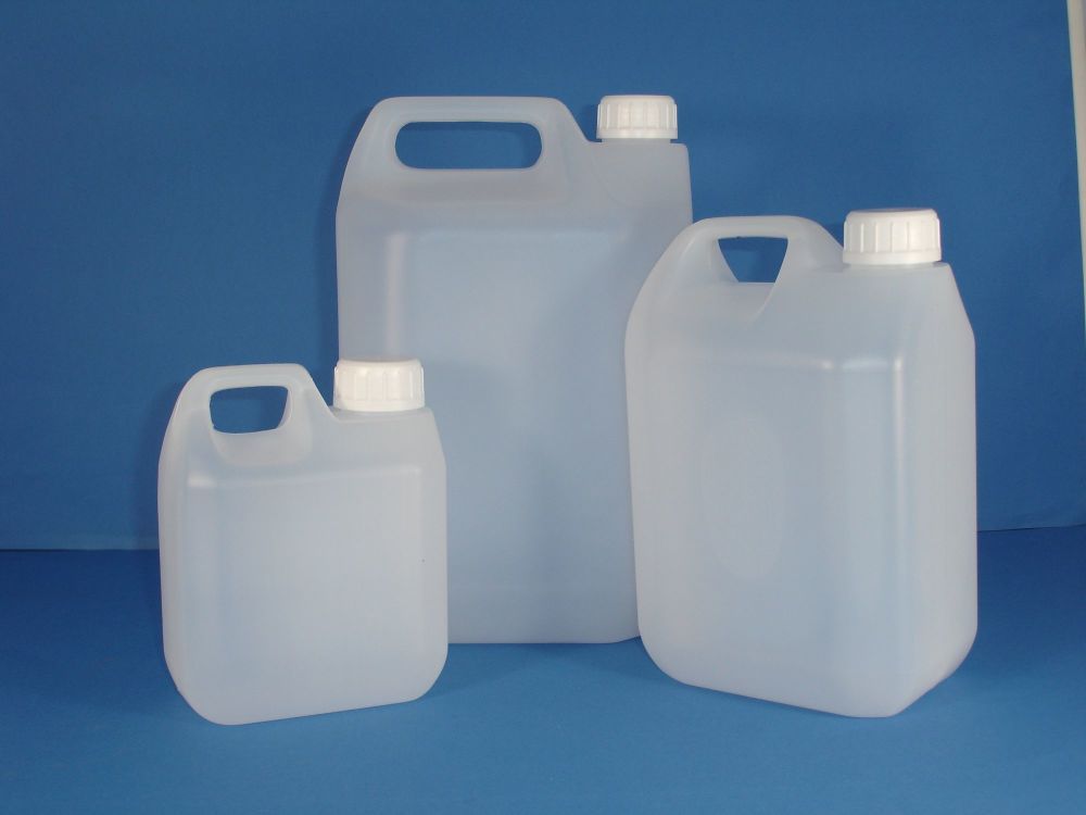 Natural Plastic Jerry Can & White Closure 1Lt