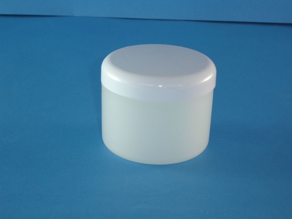 Frost Plastic Jar/white Closure 250ml