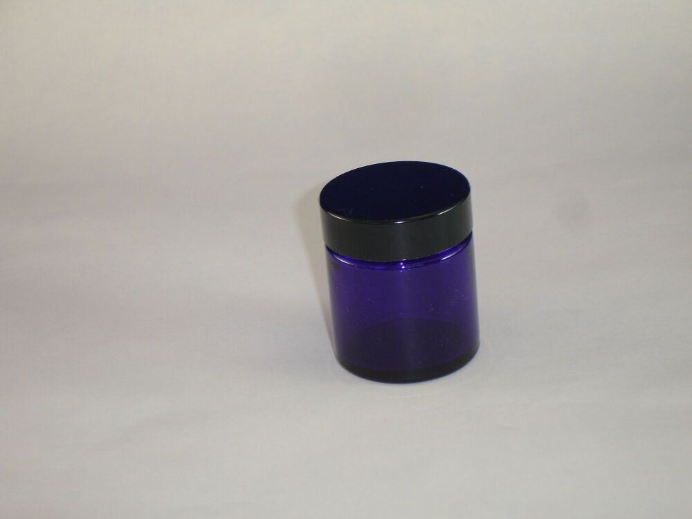 Dark Lavender (Coated) Glass Jar - Black Lid (2589)