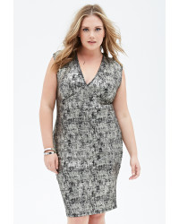 D091|Metallic Print Dress Size: 2X