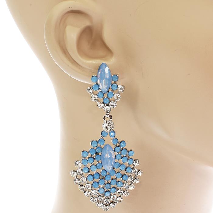 Blue/Clear Crystal Stone Earrings