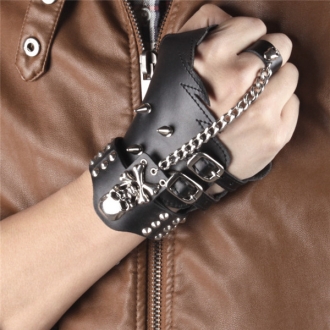 Leather Skull Hand Glove