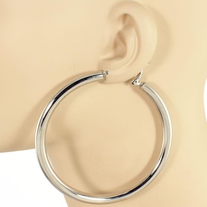 Smooth Silver Hoops