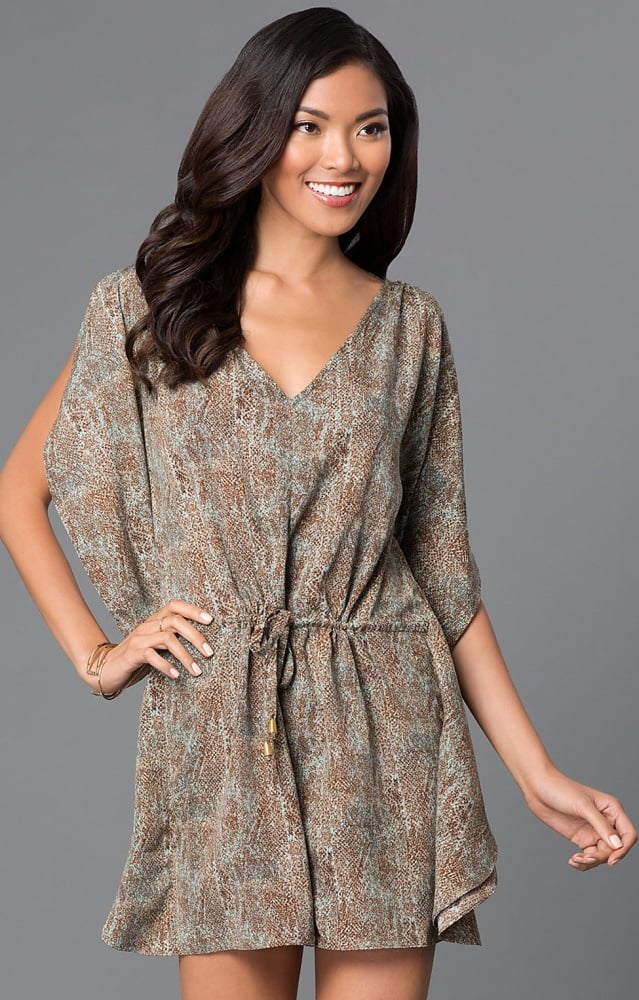 Draped Printed Romper - S/M