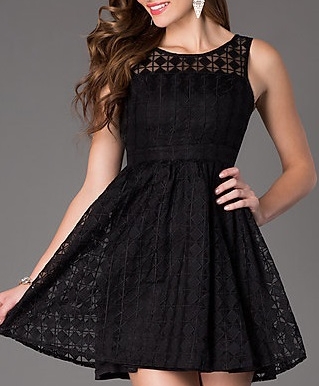 B336|Black Sleeveless Skater Dress Size: M