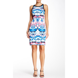 Printed Sleeveless Bodycon Dress Size: L