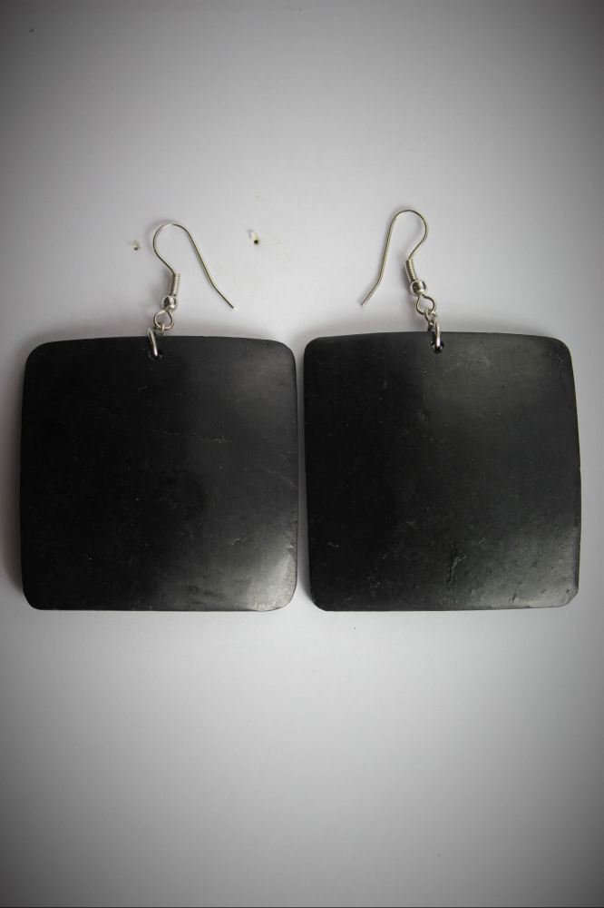 Large Square Wooden Earrings
