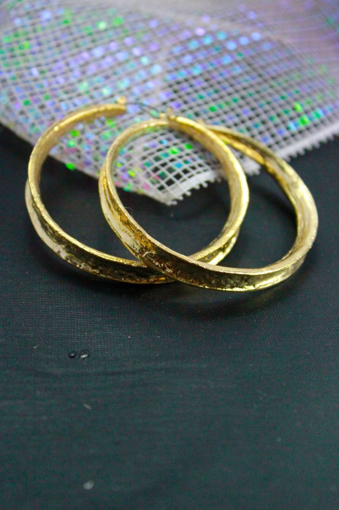 Thick and Wide Gold Hoops 