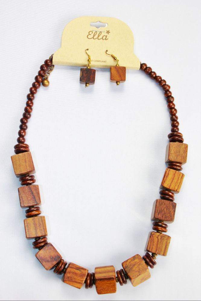 Tribal Wooden Necklace Set