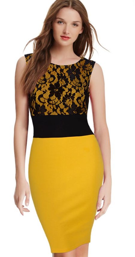 New Markdown Lace Top Pencil Dress Size: M