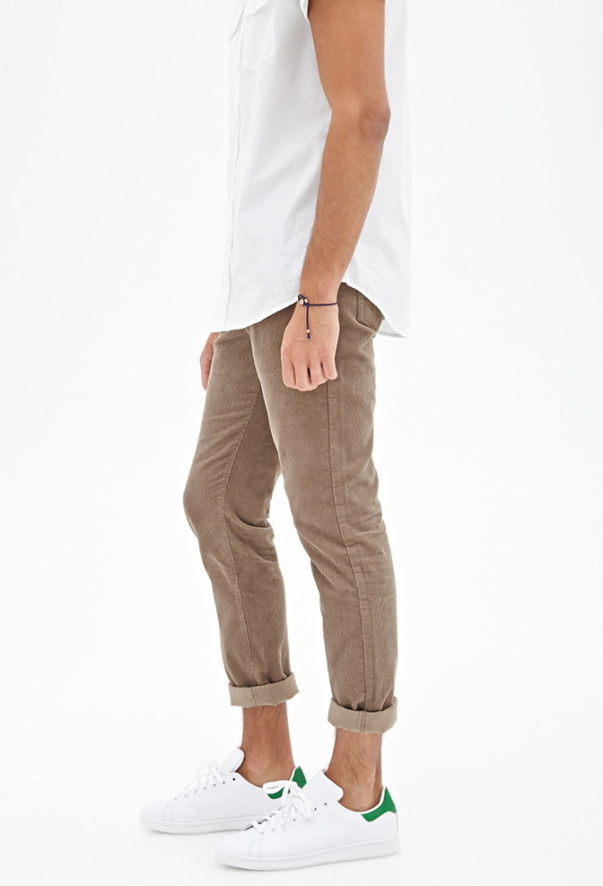 Grey Corduroy Slim Pants - Size 34 