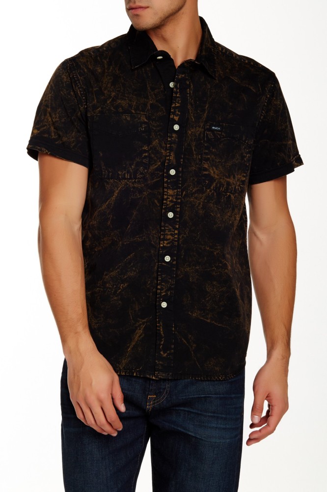 SS Printed Button Up Shirt - S
