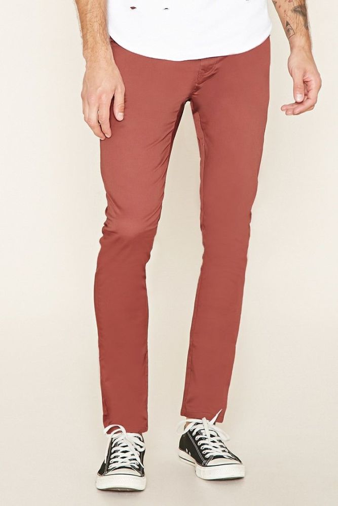 Rust Slim Fit Pants Size: 32