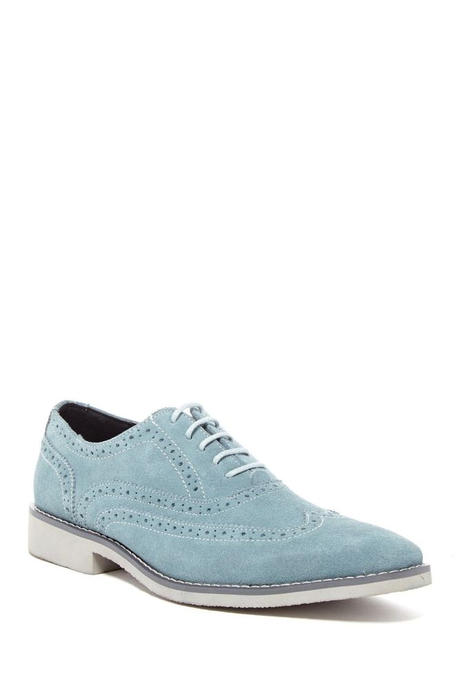 Oxford Lace-Up Light Blue Suede Size: 10