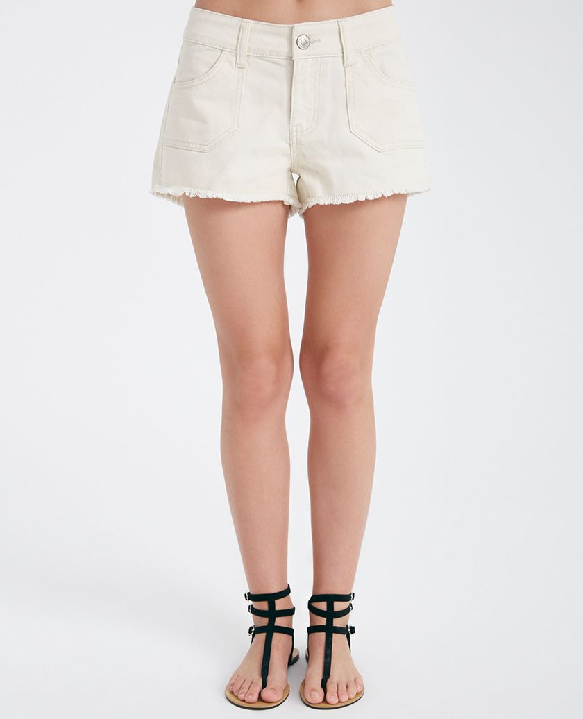 Coloured Frayed Denim Shorts|Size: O/S