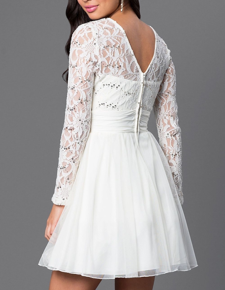 A231 - LS lace Top Skater Dress