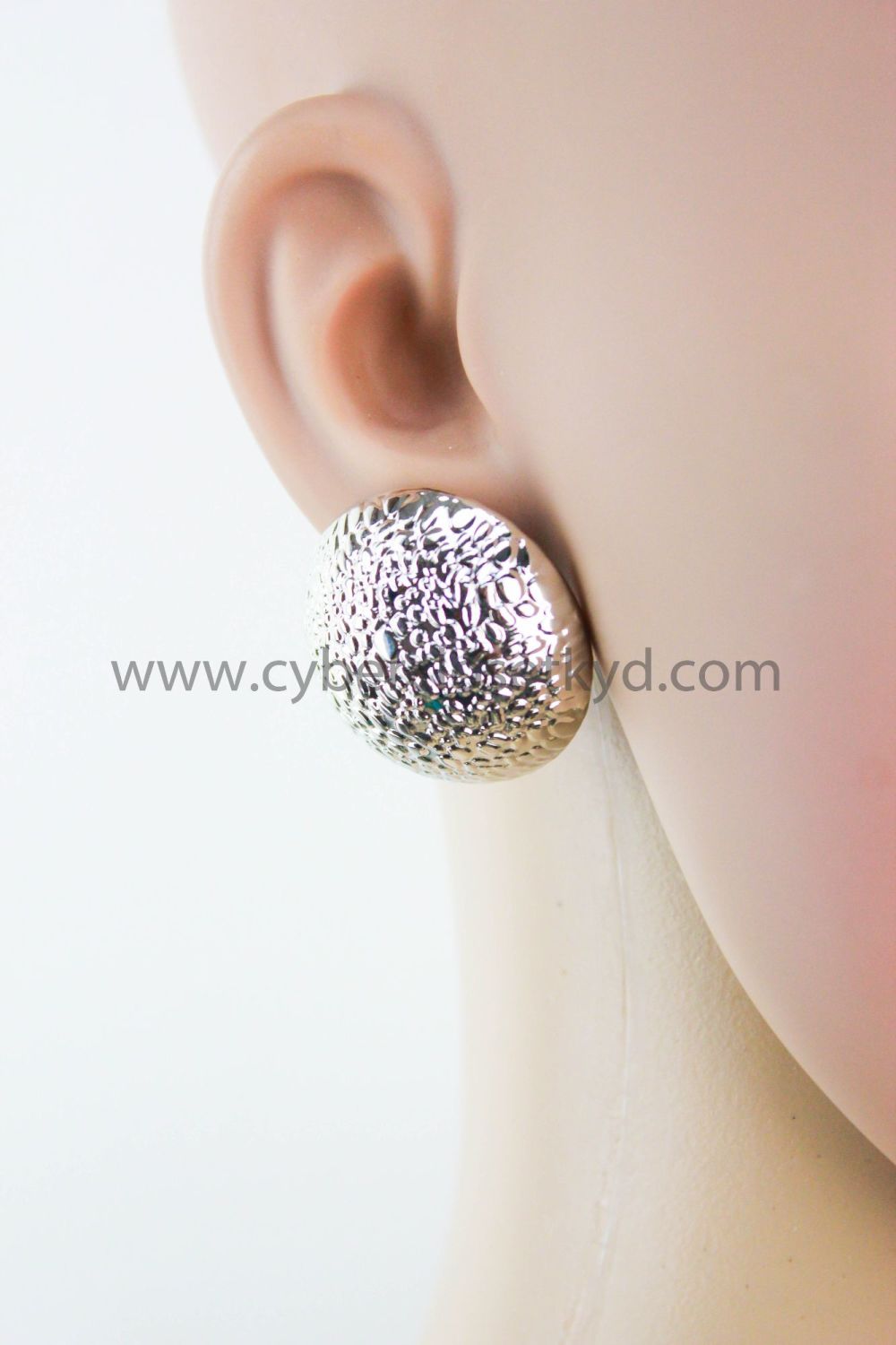 Large Silver Stud Earring 