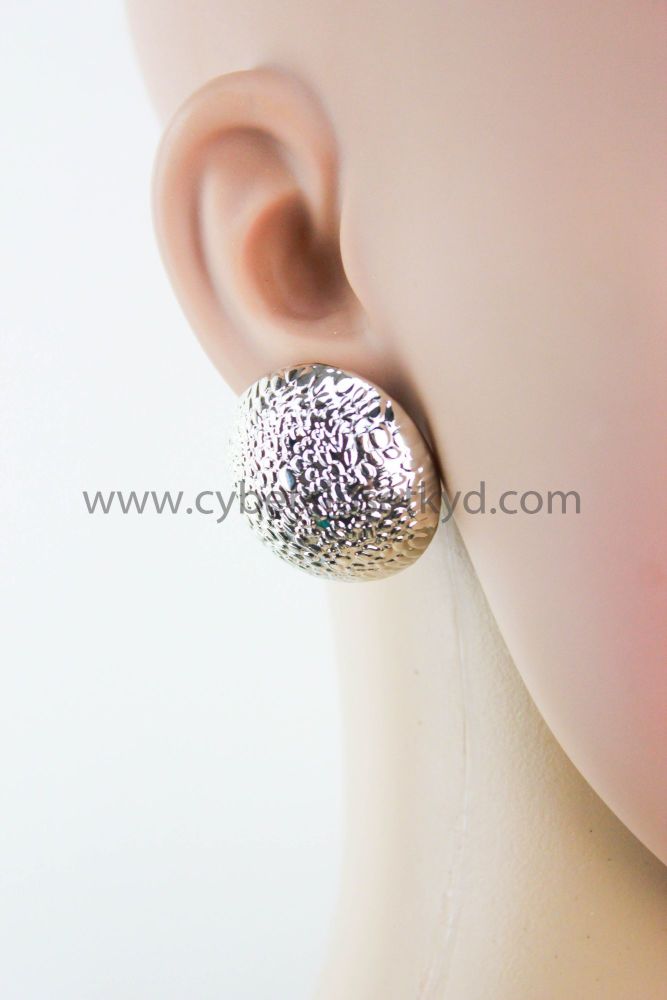 Large Silver Stud Earring 