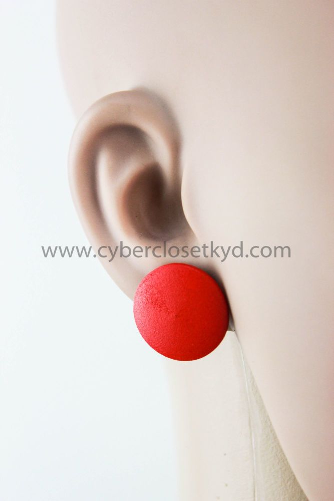 Red Wooden Stud Earring
