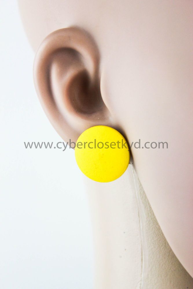 Yellow Wooden Stud Earring