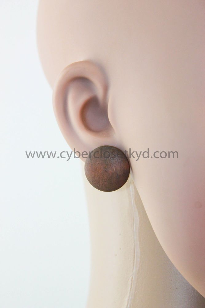 Brown Wooden Stud Earring