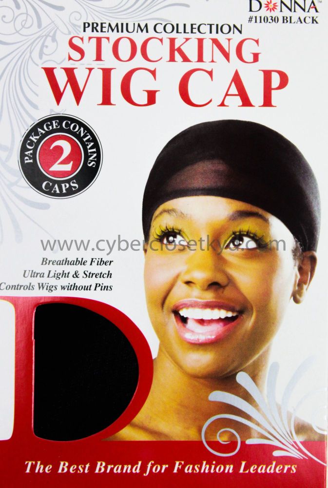 Black Stocking Wig Cap (2 Pack )