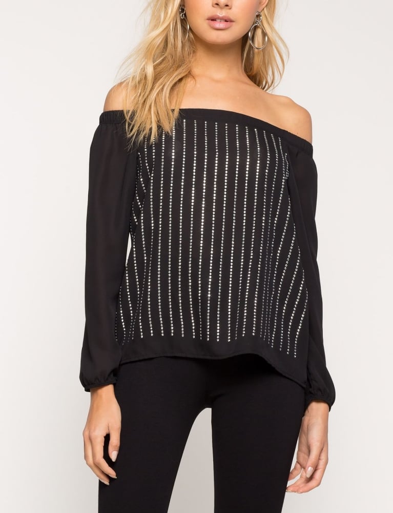 Black Off Shoulder Top Size: M