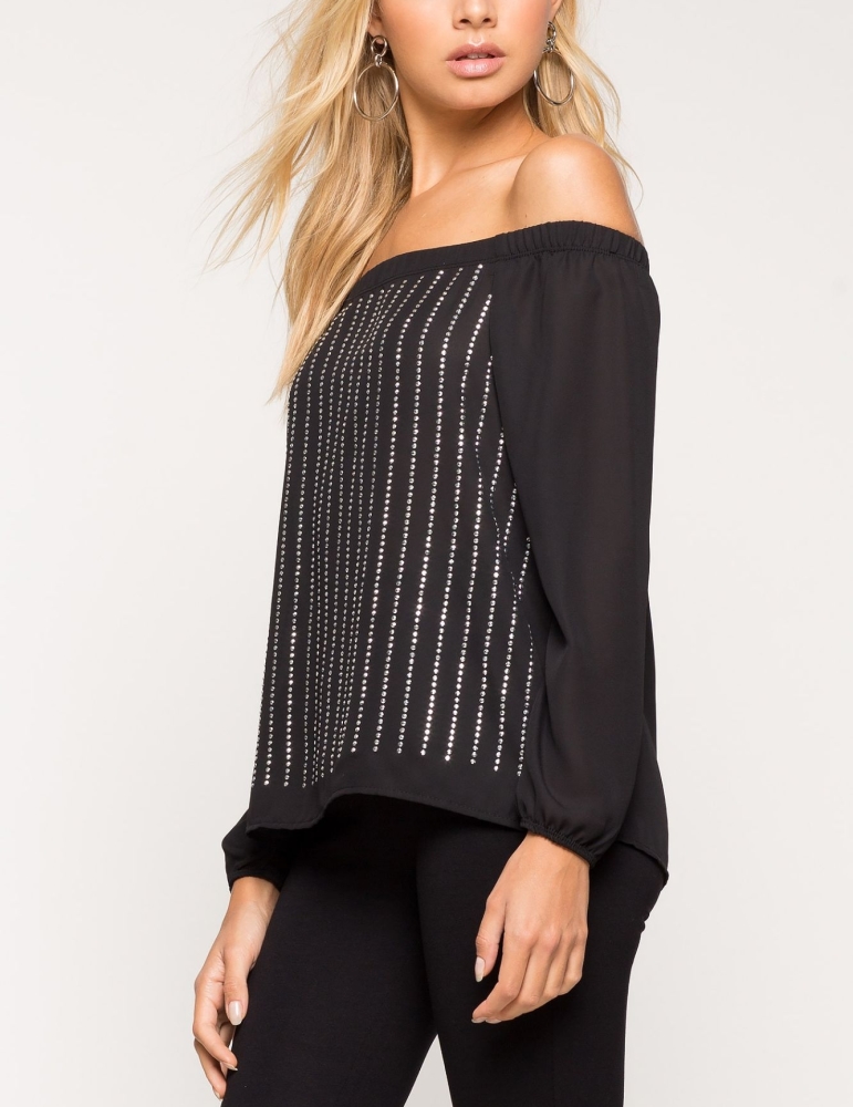 Black Off Shoulder Top Size: M