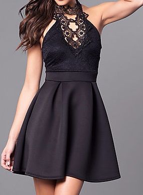 A155 - Halter Skater Dress