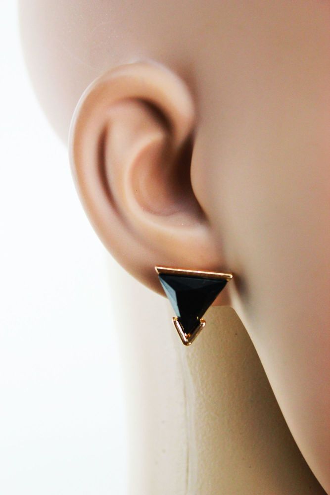 Gold Trim Stud Earrings 