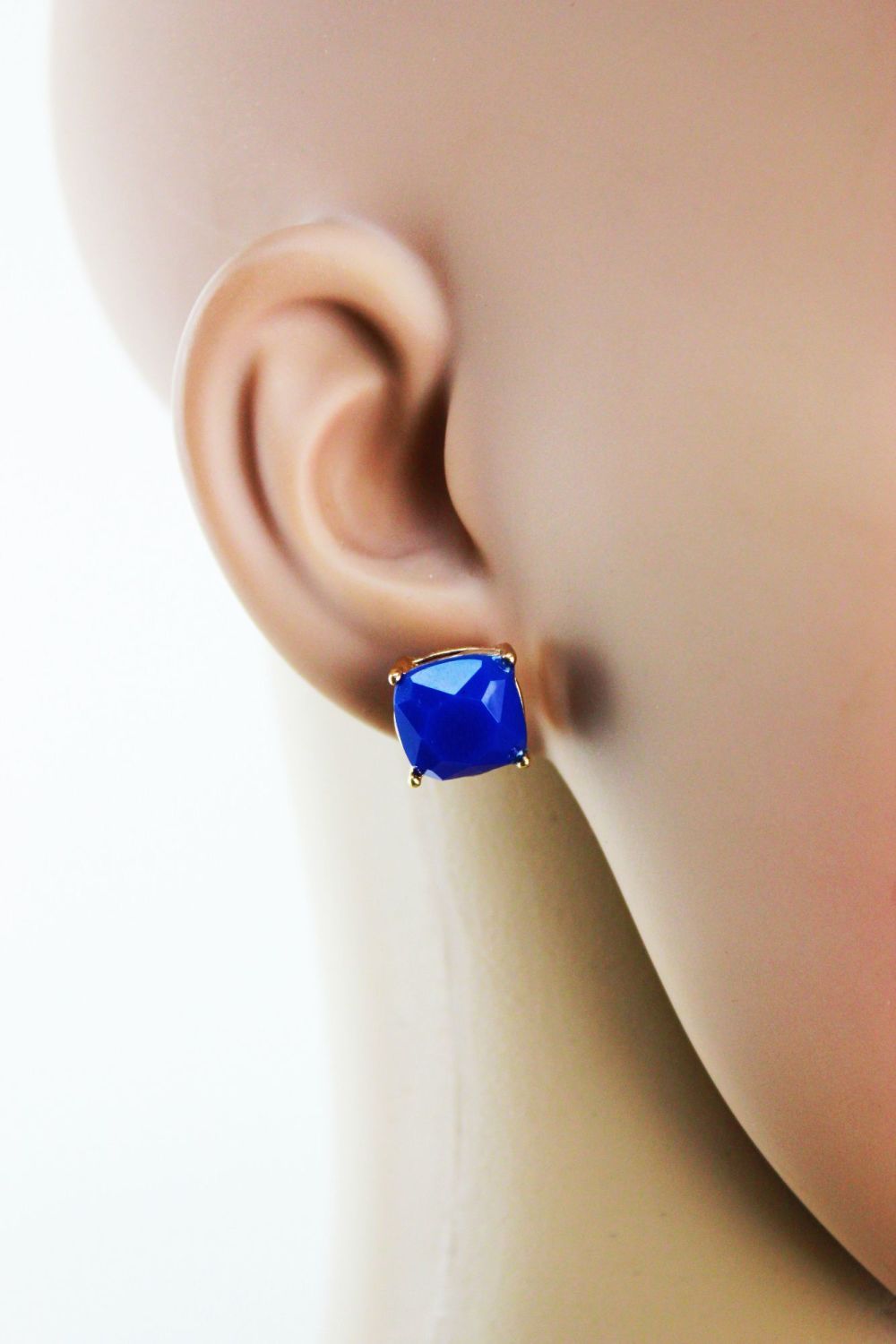 Navy Neon Stud Earrings