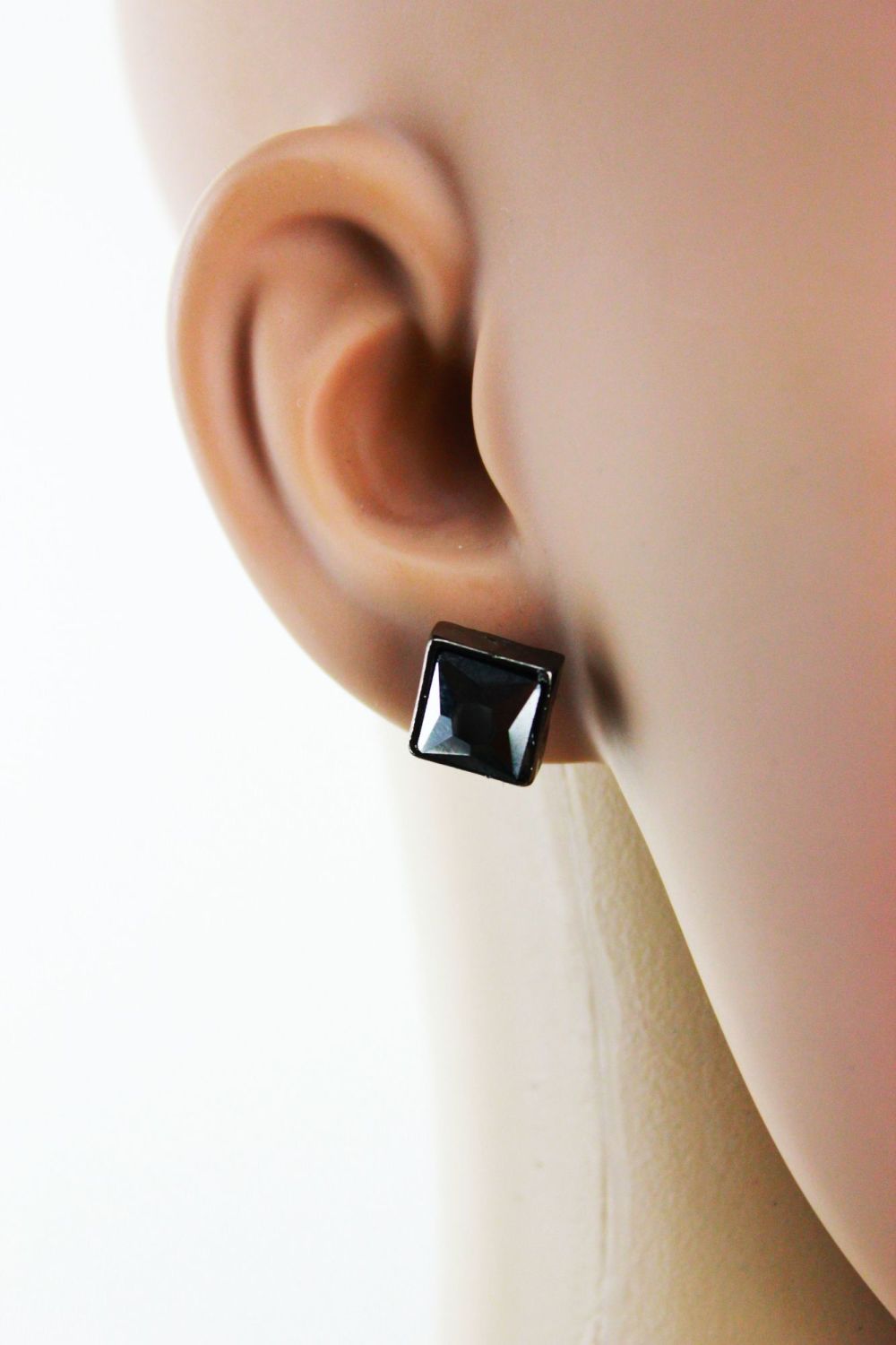 Black On Black Stud Earrings 