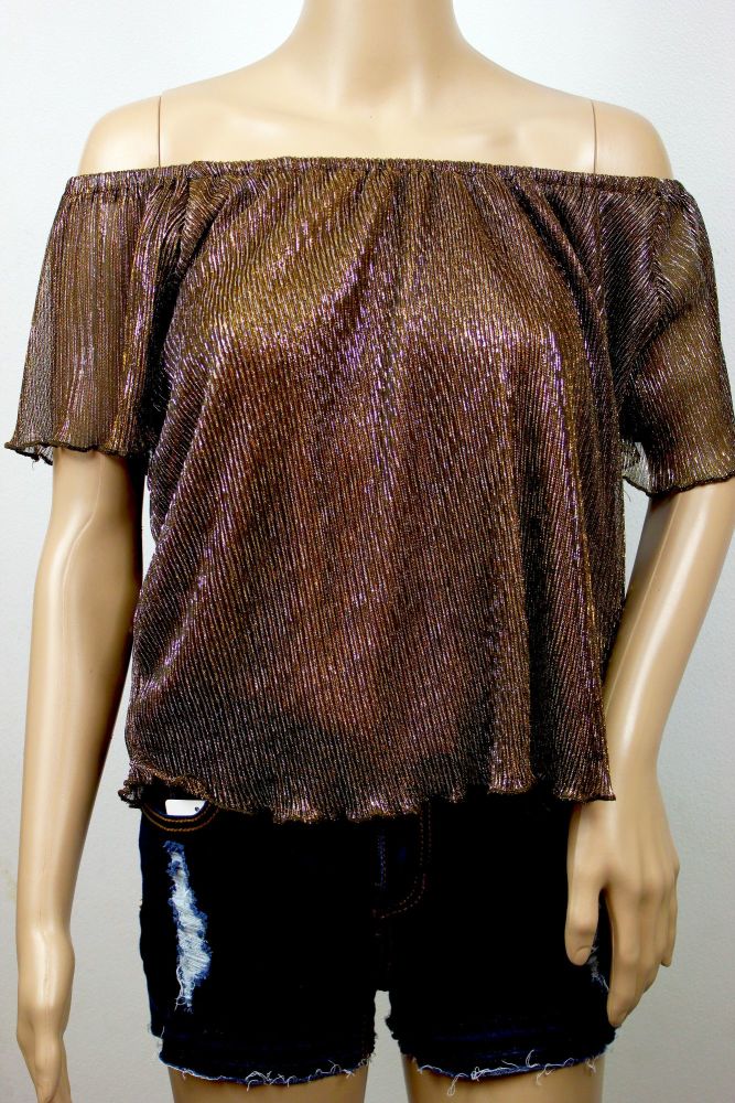 Pleated Gold Top Size: M