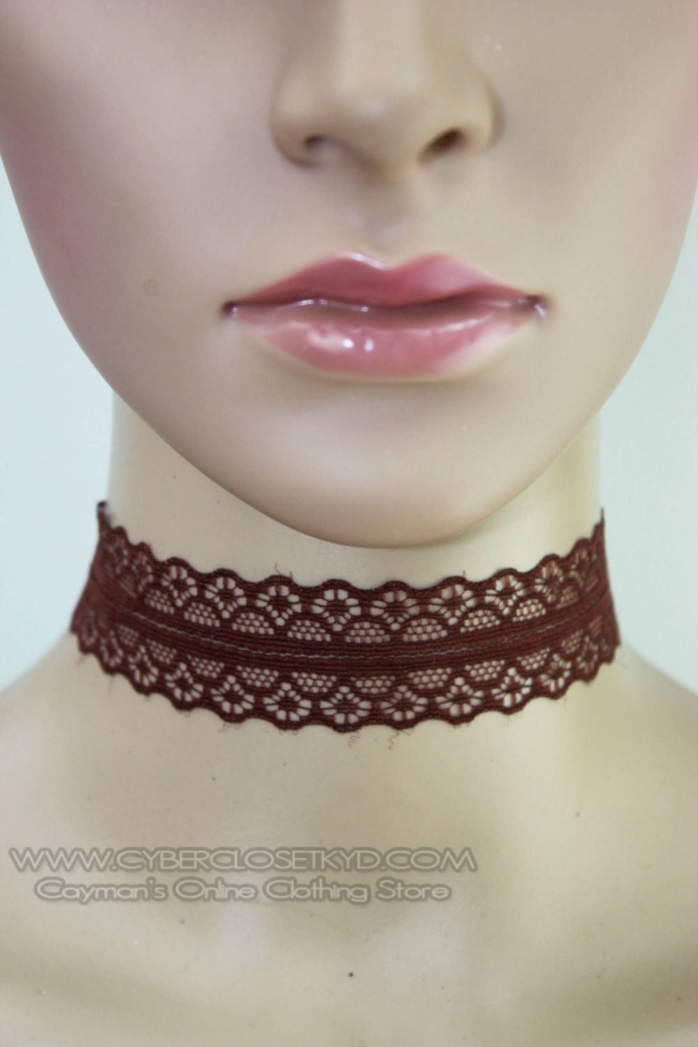 brown lace choker