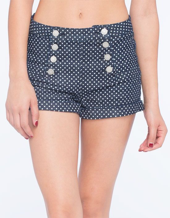 High Waist Polka Dot Shorts - Size 7 