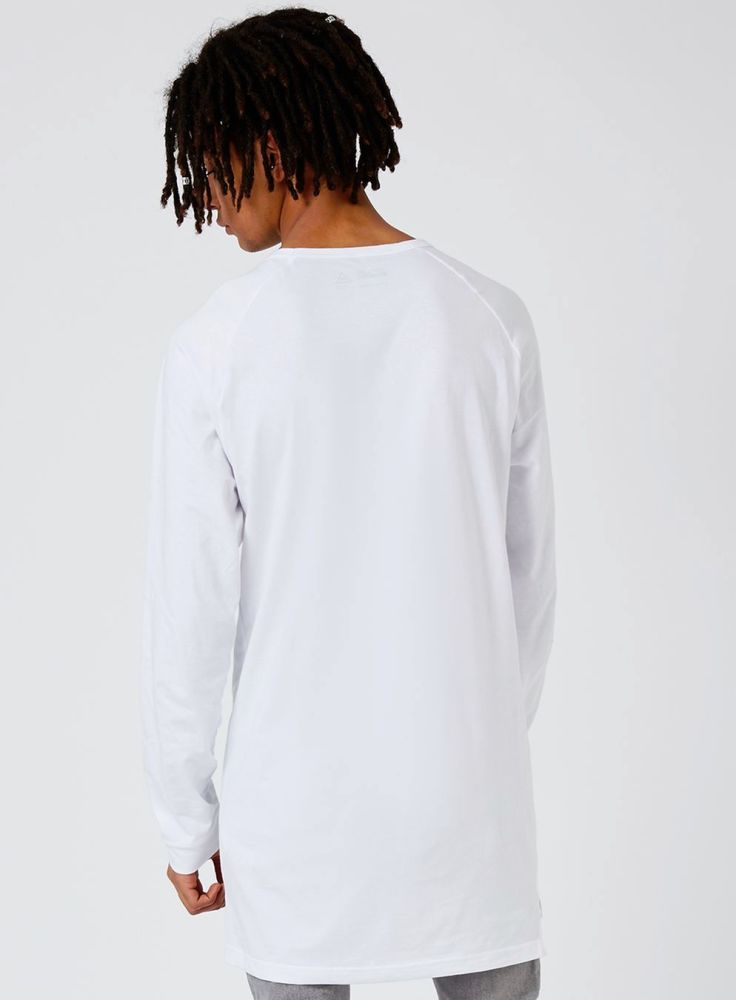 Longline LS White T-Shirt Size: L