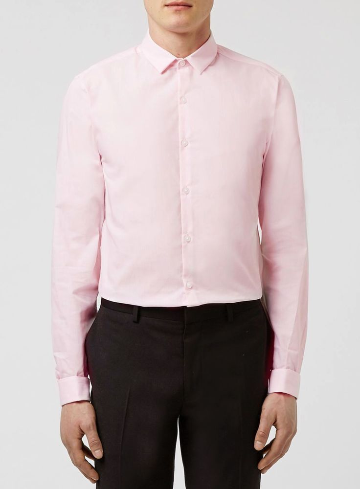 Long Sleeve Pink Slim Fit Shirt Size: L